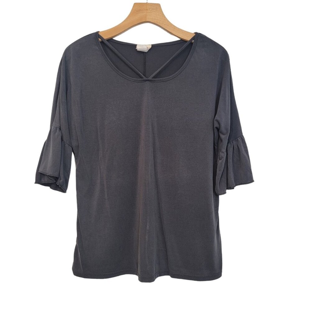 Anthropologie Caution To The Wind Top Womens Size Small Gray Top Blouse